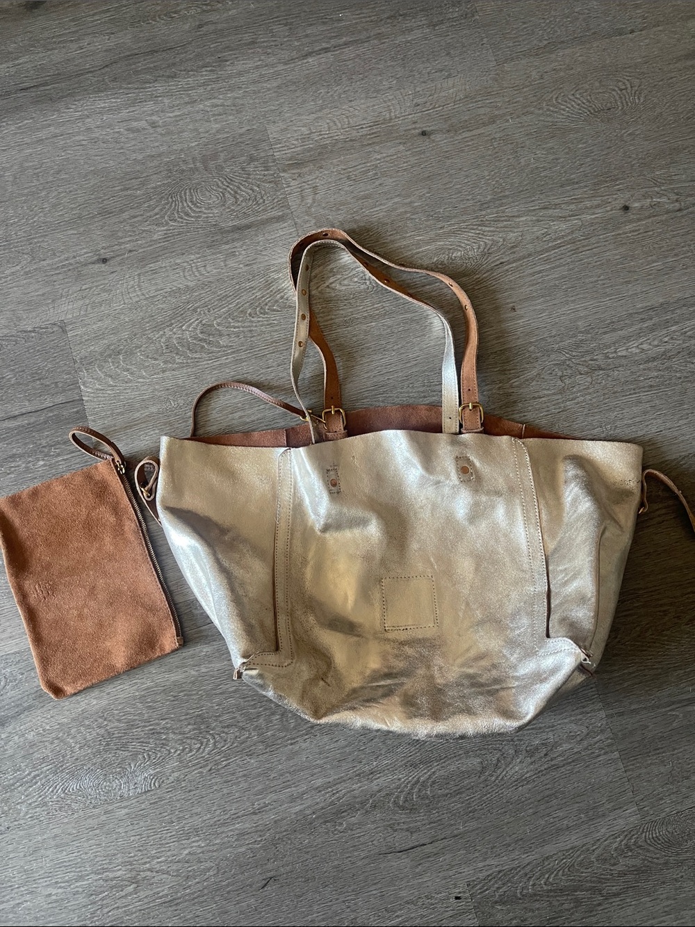 Haute Hippie Suede Tote in Cognac Brown - Picture 7 of 7